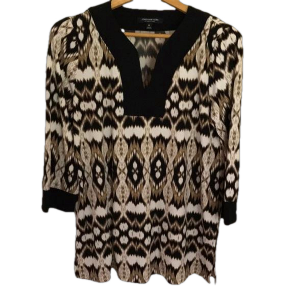 Jones New York Signature Printed Blouse size M
